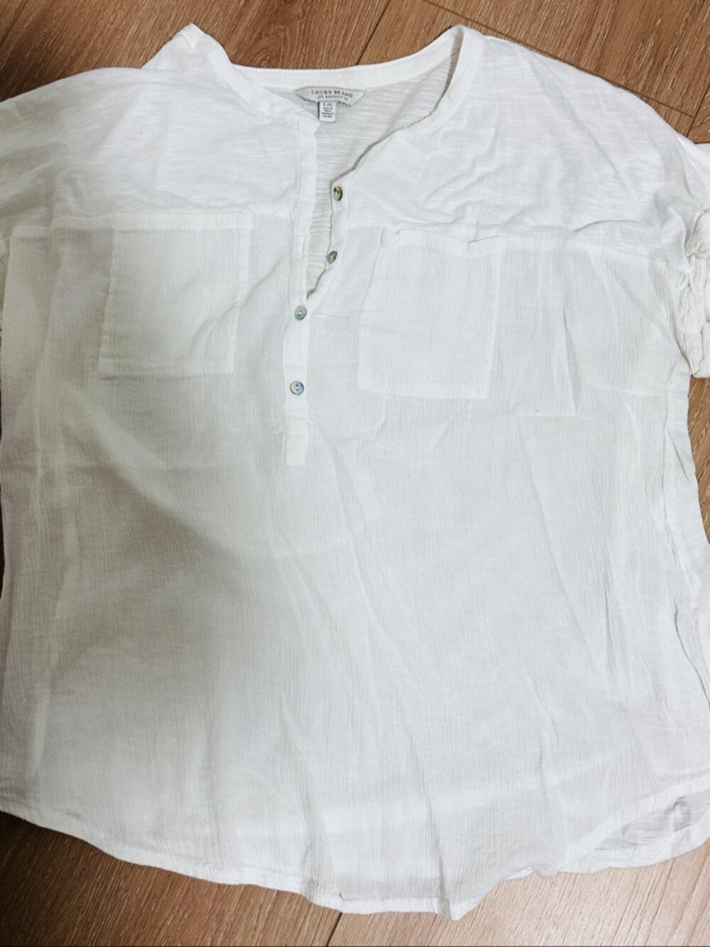 Lucky Brand White Henley L